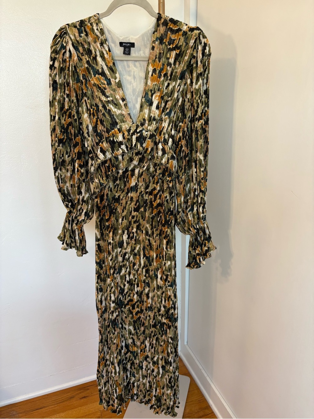 Nasty Gal Olive and Mustard Floral Slip Dress